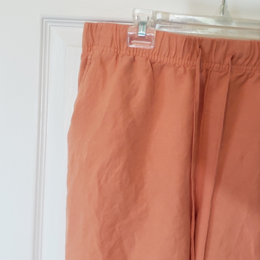 A New Day spring orange salmon linen blend pants